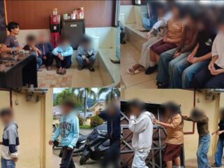 Para terduga pelaku aksi perundungan di Tana Torana diamakan polisi, Jumat (29/5/2026). Foto: Istimewa