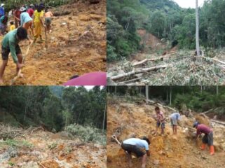 Longsor yang menutup akses jalan utama antara Kecamatan Denpina dengan Kapalapitu. Foto: Istimewa