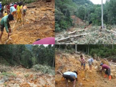 Longsor yang menutup akses jalan utama antara Kecamatan Denpina dengan Kapalapitu. Foto: Istimewa