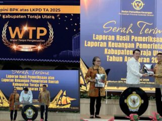 Pemerintah Kabupaten Toraja Utara kembali meraih Opini WTP dari BPK RI pada Selasa (2/6/2026). Foto: Istimewa