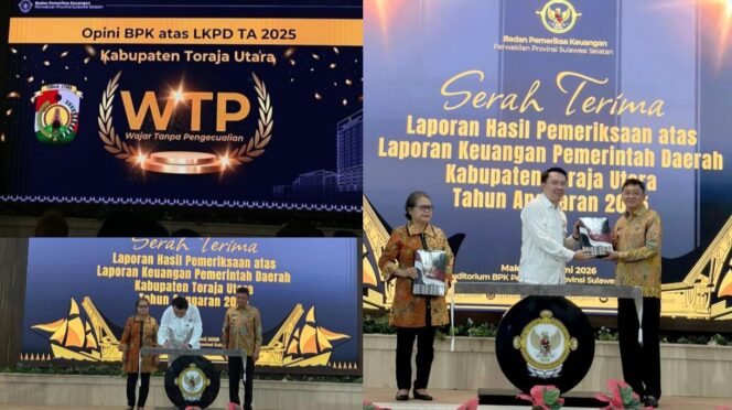 
					Pemerintah Kabupaten Toraja Utara kembali meraih Opini WTP dari BPK RI pada Selasa (2/6/2026). Foto: Istimewa