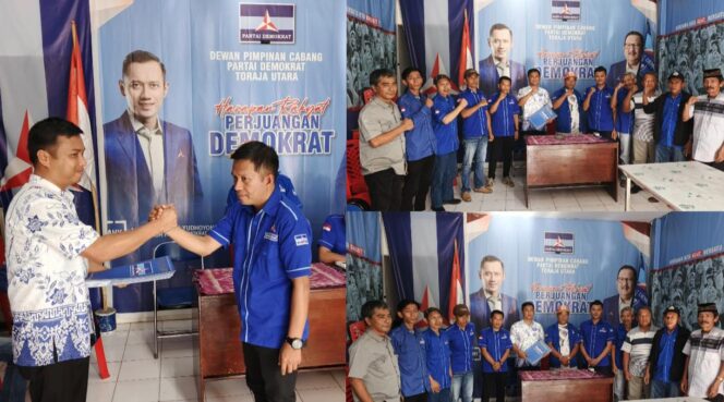 
					Priyanto Soma (kanan) saat menerima dukungan dari 13 DPAC di Toraja Utara sebagai Calon Ketua Demokrat Toraja Utara. Foto: Istimewa