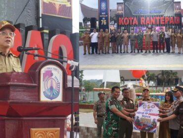 Expo Satpol PP Damkar 2026 resmi dibuka oleh Bupati Toraja Utara Frederik Victor Palimbong, pada Senin (8/6/2026) di alun-alun Kota Rantepao. Foto: Istimewa