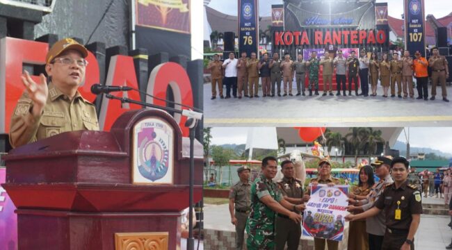 Expo Satpol PP Damkar 2026 resmi dibuka oleh Bupati Toraja Utara Frederik Victor Palimbong, pada Senin (8/6/2026) di alun-alun Kota Rantepao. Foto: Istimewa