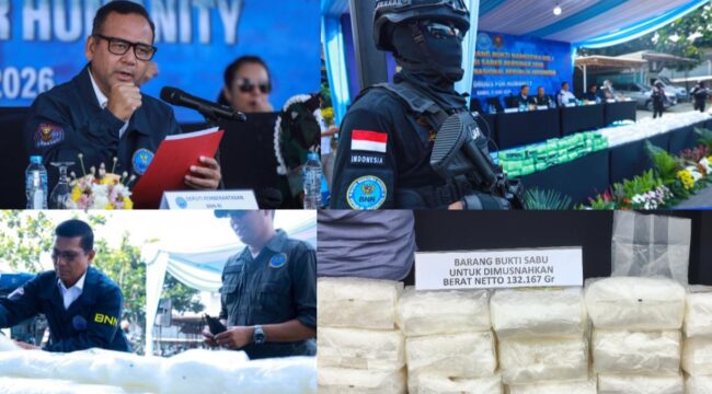 Pemusnahan Barang Bukti Narkotika Gol. I Hasil Operasi Saber Bersinar 2026 BNN RI, pada Kamis (11/6/2026). Foto: Istimewa/Dok. Humas BNN RI