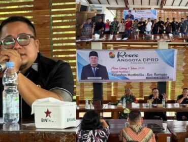 Anggota DPRD Toraja Utara Dapil 1, Yopi Rante Maliku Reses Masa Sidang II di Kelurahan Mentirotiku, Jumat (12/6/2026). Foto: Istimewa