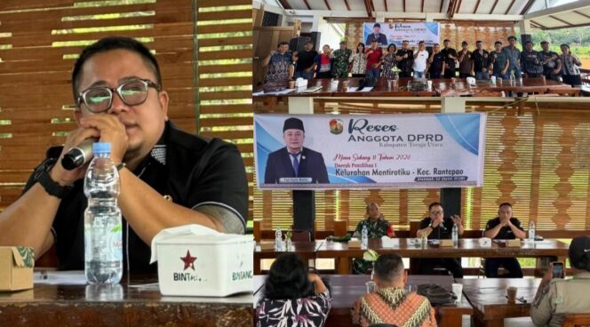 
					Anggota DPRD Toraja Utara Dapil 1, Yopi Rante Maliku Reses Masa Sidang II di Kelurahan Mentirotiku, Jumat (12/6/2026). Foto: Istimewa