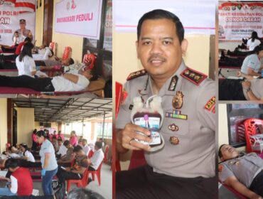 Polres Toraja Utara gelar bakti kesehatan donor darah rangkaian menyambut HUT Bhayangkara Ke-80, Senin (15/6/2026). Foto: Istimewa