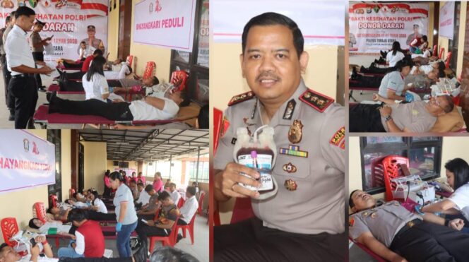 
					Polres Toraja Utara gelar bakti kesehatan donor darah rangkaian menyambut HUT Bhayangkara Ke-80, Senin (15/6/2026). Foto: Istimewa