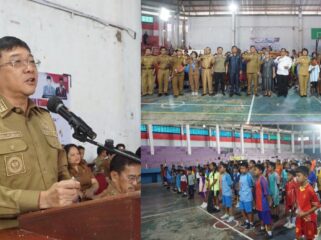 Olimpiade Olahraga Siswa Nasional (O2SN) Jenjang Sekolah Dasar (SD) Tingkat Kabupaten Toraja Utara dibuka secara resmi oleh Bupati Frederik Victor Palimbong. Foto: Istimewa