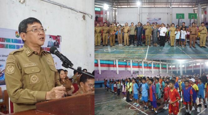 
					Olimpiade Olahraga Siswa Nasional (O2SN) Jenjang Sekolah Dasar (SD) Tingkat Kabupaten Toraja Utara dibuka secara resmi oleh Bupati Frederik Victor Palimbong. Foto: Istimewa