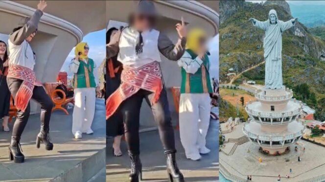 
					Video viral karoke dangdut mini di pelataran objek wisata patung religi buntu burake. Foto: Istimewa