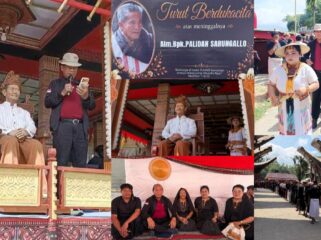 John Palinggi mewakili Keluarga Besar Almarhum Palidan Sarungallo menyampaikan ucapan terimakasih kepada segenap yang telah hadir dan turut berdukacita. Foto: Istimewa