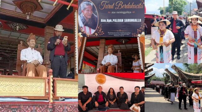 John Palinggi mewakili Keluarga Besar Almarhum Palidan Sarungallo menyampaikan ucapan terimakasih kepada segenap yang telah hadir dan turut berdukacita. Foto: Istimewa