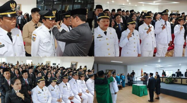 Bupati Toraja Utara Frederik Victor Palimbong lantik 11 Camat, pada Senin (27/7/2026). Foto: Istimewa