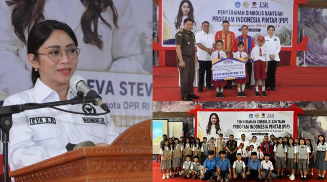 
					Anggota DPR RI Fraksi Nasdem Eva Stevany Rataba serahkan bantuan Program Indonesia Pintar (PIP) jalur aspirasi, pada Kamis (30/7/2026). Foto: Istimewa