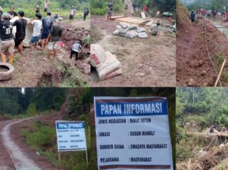Warga Nanna' Swadaya Cor Jalan dan Bangun Jembatan. Foto: Istimewa