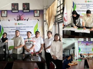 Penandatanganan Perjanjian Kerja Sama antara KONI Toraja Utara dengan BPJS Ketenagakerjaan Toraja. Foto: Istimewa