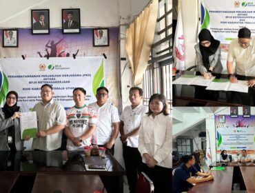 Penandatanganan Perjanjian Kerja Sama antara KONI Toraja Utara dengan BPJS Ketenagakerjaan Toraja. Foto: Istimewa