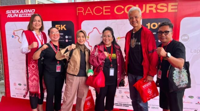 Event Lari Soekarno Run Toraja Utara yang digelar DPD PDI Perjuangan Sulsel yang di hadiri Ganjar Pranowo, salah satu kandidat pada Pilpres 2024 lalu. Foto: Istimewa