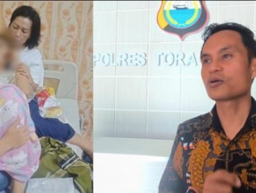 Fensensius Tolayuk (Kanan) Kuasa Hukum Korban MS (Kiri), saat mendatangi Polres Toraja Utara pada Senin (28/9/2026). Foto: Istimewa