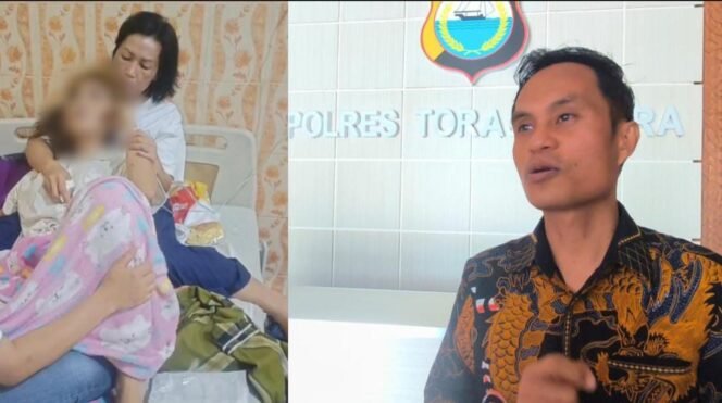 
					Fensensius Tolayuk (Kanan) Kuasa Hukum Korban MS (Kiri), saat mendatangi Polres Toraja Utara pada Senin (28/9/2026). Foto: Istimewa