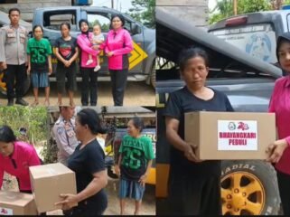 Aksi Sosial Bhayangkari Ranting Sanggalangi' Cabang Toraja Utara. Foto: Istimewa