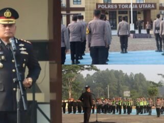 Kapolres Toraja Utara AKBP Yoseph Adi R. Sudrajat pimpin Upacara Peringatan Hari Kesaktian Pancasila 2026. Foto: Istimewa