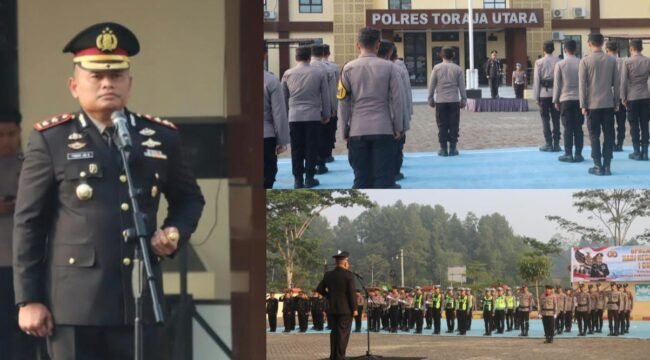 Kapolres Toraja Utara AKBP Yoseph Adi R. Sudrajat pimpin Upacara Peringatan Hari Kesaktian Pancasila 2026. Foto: Istimewa