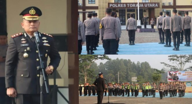 
					Kapolres Toraja Utara AKBP Yoseph Adi R. Sudrajat pimpin Upacara Peringatan Hari Kesaktian Pancasila 2026. Foto: Istimewa