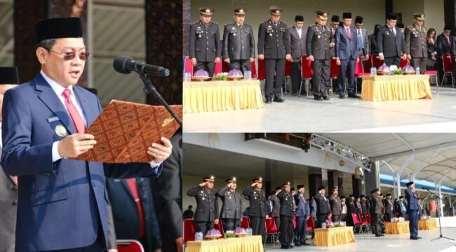 Bupati Toraja Utara Frederik Victor Palimbong pimpin upacara peringatan Hari Kesaktian Pancasila 2026. Foto: Istimewa