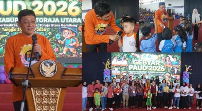 
					Frederik Victor Palimbong Bupati Toraja Utara Membuka Gebyar Paud 2026. Foto: Istimewa