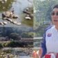 Frederik Victor Palimbong Bupati Toraja Utara (kanan) saat memimpin langsung aksi bersih Sungai Saddang oleh anggota Fraksi dan Kader Partai Gerindra. Foto: Istimewa
