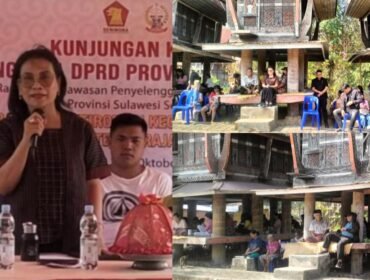 Dra. Firmina Tallulembang Anggota DPRD Provinsi Sulsel (kiri) saat reses di Toraja Utara. Foto: Istimewa