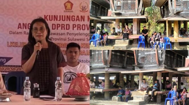 
					Dra. Firmina Tallulembang Anggota DPRD Provinsi Sulsel (kiri) saat reses di Toraja Utara. Foto: Istimewa