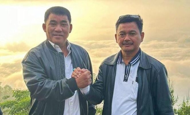 
					Ketua Umum PMTI Mayjen TNI (Purn) Yulius Selvanus Lumbaa periode 2026 - 2031 (kiri) bersama Dating Palembangan. Foto: Istimewa