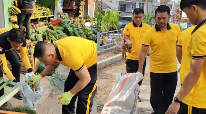 
					Kapolres Toraja Utara, AKBP Yoseph Adi R. Sudrajat pimpin aksi Green Policing di Pasar Pagi Rantepao. Foto: Istimewa