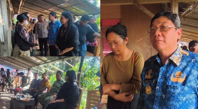 
					Bupati Toraja Utara Frederik Victor Palimbong saat melayat ke Rumah Duka Almarhum Padayya Petugas Pemadam Karhutla yang gugur saat melakukan pemadaman kebakaran Hutan dan Lahan di Kecamatan Nanggala. Foto: Istimewa